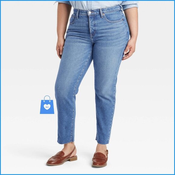 6 Short - Womens Mid-Rise 80s Slim Fit Jeans - Universal Thread - Blue - Picture 9 of 11